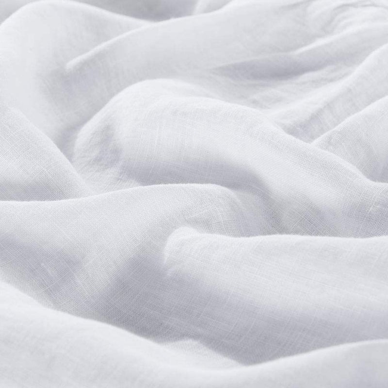 meadow park Washed French Linen Bed Skirt, Dust Ruffle, King Size 78" W x 80" L, Drop 16", Super Soft, Ruffle Style, White Color - Image 2